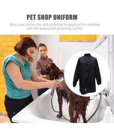 POPETPOP Pet Grooming Apron | Women's Tunic Smock | Grooming Clothes for Cats | Work Uniform Coverup | Miss Black XL - Buy Online on GoSupps.com
