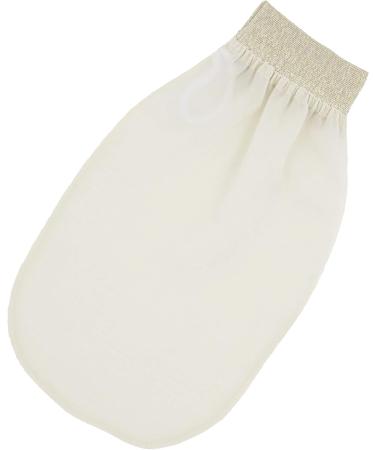100% Raw Cocoon Silk Exfoliating Glove Mitt - Natural Body Scrub & Fake Tan Remover for Women & Men | Feel Fine Cream & Gold - Buy Online on GoSupps.com