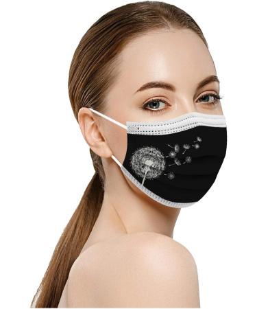 Lulupi 10-Piece One-Way Adult Flower Motif Mouth & Nose Protection | Elegant Breathable Bandana Mask Neck Warmer for Women - Dandelion-01 - Buy Online on GoSupps.com