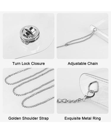 Mossio Clear Crossbody Stadium Purse for Women - Silver Chain Shoulder Handbag for Concerts, Work, and Sports Events - Buy Online on GoSupps.com