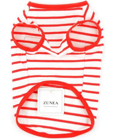 Zweitea Summer Dog Shirts for Small Dogs - Striped Breathable Cotton Tank Tops | Soft Pet Clothing for Chihuahuas & Puppies - XL Red - Buy Online on GoSupps.com