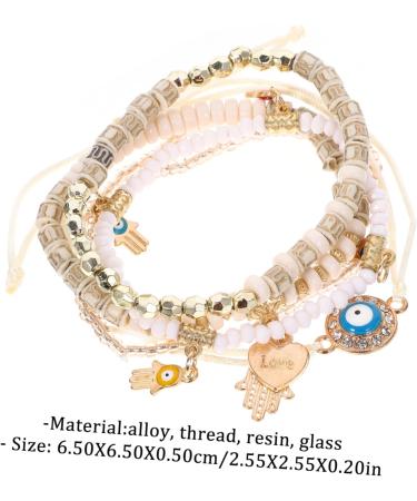 SEWACC 6pcs Beaded Bracelet Lockets Trendy Gifts Charm Bracelets Decor Boho Gifts The Gift Bohemian Bracelet Handmade Bracelet Women Wrist Jewelry Bracelet for Women Pendant Manual Travel 6.50X6.50X0.50CM White - Buy Online on GoSupps.com