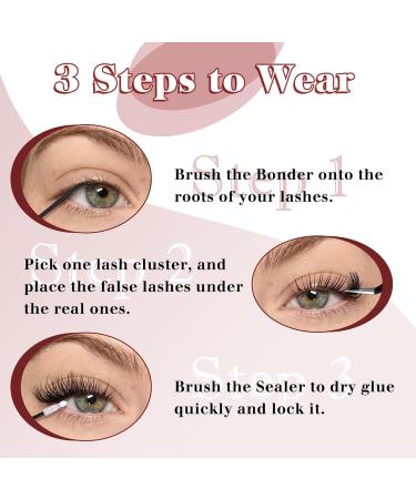 Goddvenus Wispy Cluster Lashes D Curl Individual Eyelashes Natural Paired Lash Clusters Fluffy Lashes Individual Cluster Individual Lashes DIY Lash Extensions for Beginners - Buy Online on GoSupps.com