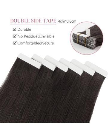 Sixstar Hair Tape-In Extensions | 20 Inch Real Hair | Natural Black 50g - 20pcs | #1B Tape Hair Extensions - Buy Online on GoSupps.com