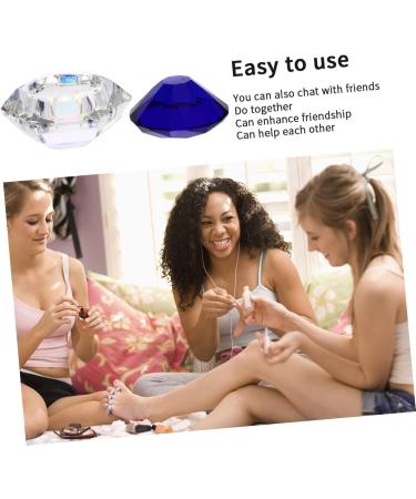 minkissy Nail Art Crystal Cup Glass Jars Cosmetics Crystal Glass Jar Nail Art Glass Jar Lipstick Glass Jar Cream Glass Jar Nail Polish Glass Cup Nail Art Glass Container Hand Model Manicure 6.5x8cm Blue - Buy Online on GoSupps.com