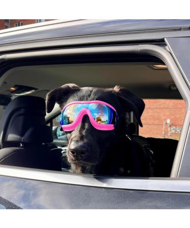 Namsan Dog Glasses for Medium to Large Dogs - UV Sunglasses Windproof & Dust Repellent Fogless Outdoor Eyewear - Pink - Buy Online on GoSupps.com