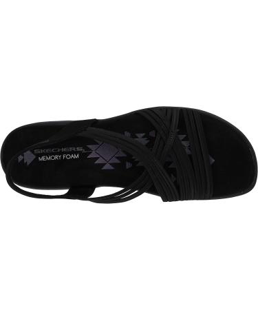 Skechers Women's Reggae Slim Simply Stretch Sandal | Black | Size 8 - Buy Online on GoSupps.com