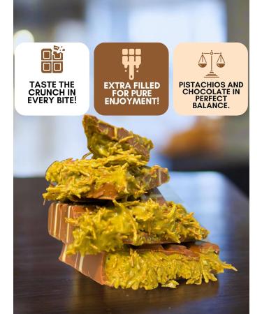 Dubai XXL chocolate bar 220g pistachio & knafeh extra crunchy extra filling milk chocolate XL chocolate Dubai - Buy Online on GoSupps.com