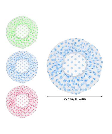 Lusofie 12-Piece Waterproof Shower Caps for Women - Reusable Elastic Shower Hoods for Long Hair - Spa & Salon Essential (Blue Green Pink) - Buy Online on GoSupps.com