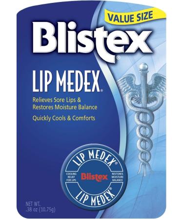 Blistex Lip Medex Lip Balm 0.38 Ounce Jar Pack of 6 Medicated Lip Balm & Cooling Lip Care Lip Moisturizer for Dry Cracked Lips Fast Relief for Sore Lips Value Size