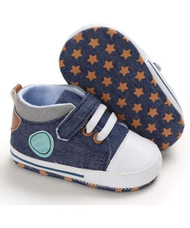 MASOCIO Baby Boy First Walking Shoes | Soft Sole Anti-Slip Infant Toddler Trainer | Blue, 3-6 Months - Buy Online on GoSupps.com