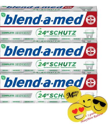 3 x Blend a med Complete EXPERT deep cleaning toothpaste - 75ml each - toothpaste + 1 free ManyMore eraser* - Buy Online on GoSupps.com