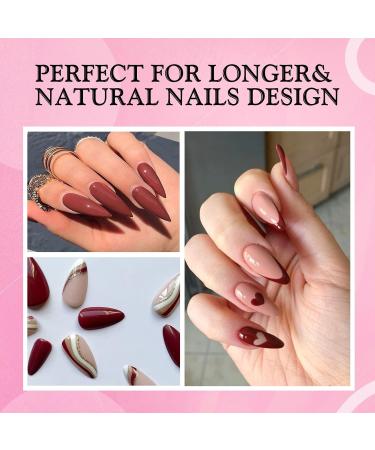 Rechoo Builder Gel for Nails - 15ml Brick Red Nail Extension Set 50pcs Nail Forms & 5 in 1 Gel for French Nail Art & Design - Buy Online on GoSupps.com