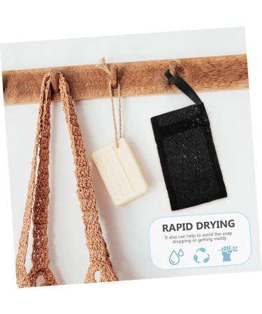 WOONEKY 10pcs Soap Foaming Mesh Bag Soap Scrubber Pouch Net Bag Soap Foaming Pouch Soaps Black Nylon Fiber - Buy Online on GoSupps.com