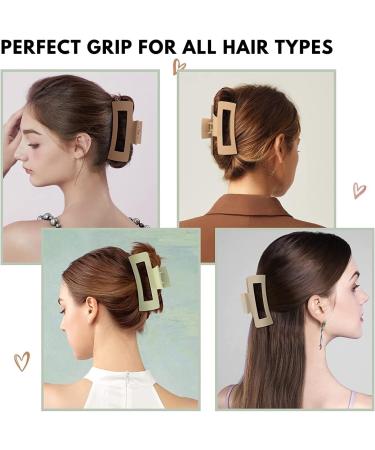 Hold Me Tight 8 Pack 4.3" Inch Large Hair Claw Clips for Women Hair Clips for Thin Thick Curly Hair 90 s Strong Big Grip Matte Banana Clips with Strong Jaws for girls ladies Light - Buy Online on GoSupps.com