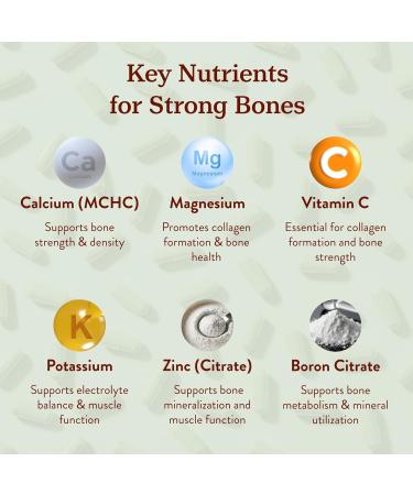 More. Longevity & Wellbeing Premium Calcium Supplement - Bone Strength Supplements with Magnesium Vitamin D3 + K2 & Zinc for Bone Health Support - 4 Capsule Daily - Easy to Swallow - 120 Capsules - Buy Online on GoSupps.com