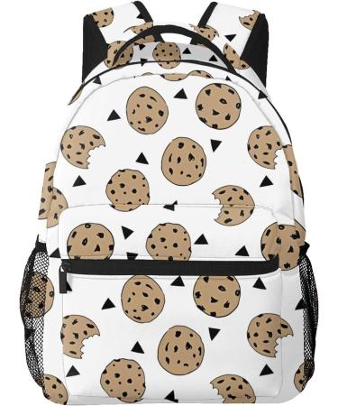 BHCASE Lightweight Casual Student Backpack - Fashionable And Versatile Backpack For School And Outdoor Activities 7.8x11.4x15.7 In Cookies Food Chocolate Chip Biscuits Pattern - Buy Online on GoSupps.com