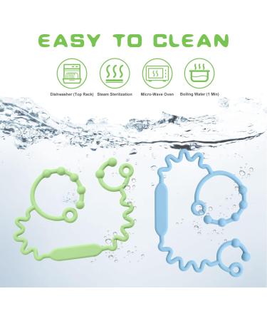 Vicloon Silicone Toy Clip 2Pcs Toy Safety Straps Food Grade Silicone Pacifier Clips Sippy Cup Strap Adjustable Stroller Pacifier Strap Hanging Toys Baby Toy Anti Drop Chain (Blue/Green) - Buy Online on GoSupps.com