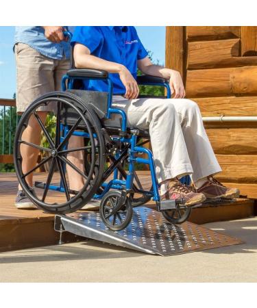 Silver Spring 6" High Aluminum Adjustable Threshold Ramp - 26" L x 28" W - Buy Online on GoSupps.com