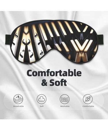 Unisex Piano with Musical Notes Eye Mask | Soft Light-Blocking Sleep Mask for Comfortable Rest - Buy Online on GoSupps.com