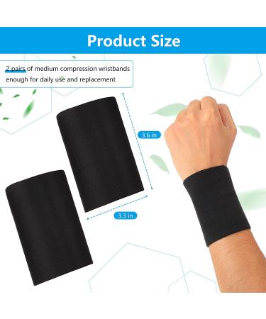 SATINIOR 2 Pairs Compression Wrist Sleeves - Wrist Brace & Support Wraps for Men and Women - Tennis, Tendonitis, Carpal Tunnel Relief - Black, Medium - Buy Online on GoSupps.com
