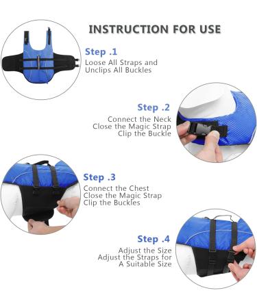 Buy Queenmore Dogs Life Jacket - Ripstop Swimming Vest for Small Medium & Large Dogs - Lifeguard Dog Vest with Lifting Handle - Perfect for Kayaking & Swimming (XS Blue) - Buy Online on GoSupps.com