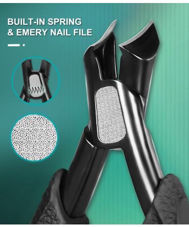 Toenail Clippers with Catcher - Best Podiatrist Tool for Ingrown Thick Toenails | Stainless Steel Precision Nippers for Men & Seniors - Buy Online on GoSupps.com