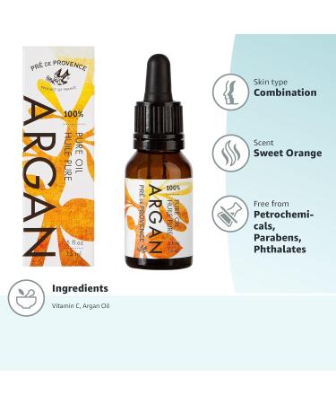 Pre De Provence Moroccan Argan Oil 0.5 oz Pack of 6 - Citrus & Sweet Orange Blend for Skin, Face, Hair, and Nails - Buy Online on GoSupps.com