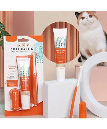 Pet Toothpaste and Toothbrush - Dog Toothpaste and Brush Set Finger Brush for Dogs Teeth and Toothpaste Pet Oral Teeth and Gum Care Wobblo A: Vanilla Flavor - Buy Online on GoSupps.com