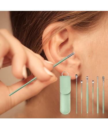 Innovative Spring Earwax Cleaner Set | 6Pcs 360 Spiral Design Earwax Removal Tools | Ear Cleaning Kit with Storage Bag | Green One Size - Buy Online on GoSupps.com