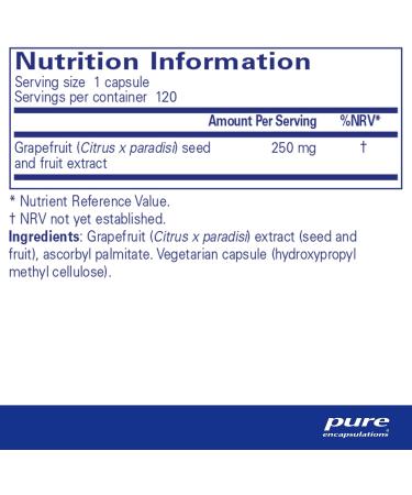 Pure Encapsulations Grapefruit Seed Extract - Hypoallergenic Essential Oil Supplement - 120 Capsules - Buy Online on GoSupps.com