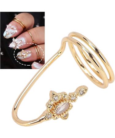 Gold Fingernail Rings - Stylish Knuckle Rings for Nail Art Decoration & Manicure Jewelry - Buy Online on GoSupps.com