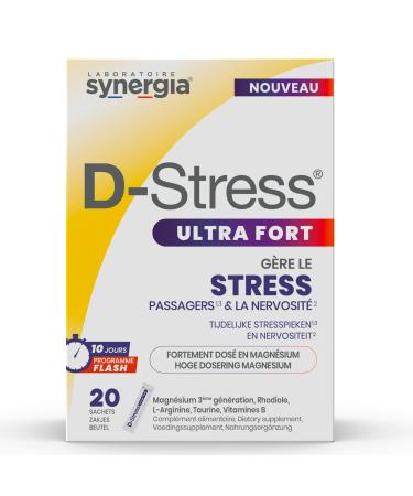 D-Stress D-Stress ULTRA STRENGTH Box of 20 sachets | Manages temporary stress spikes | Helps with nervousness | Synergia Laboratory
