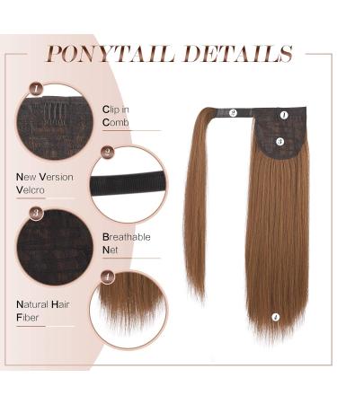 Fine Ponytail Extensions - Smooth Long 40cm Strawberry Blonde Hair Extensions for Women - Braid in Ponytail | International Shipping Available - Buy Online on GoSupps.com