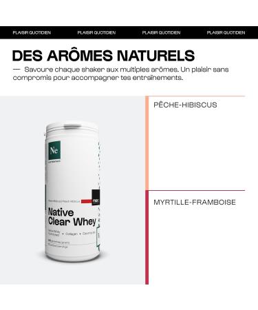 Clear whey 100% Native - 500 gr - Myrtille Framboise - Exculsivit mondiale : Whey Hydrolys e Native + Collag ne bovin Peptan + lectrolytes - Sport et Sant - Nutrielement | By Nutrimuscle - Buy Online on GoSupps.com