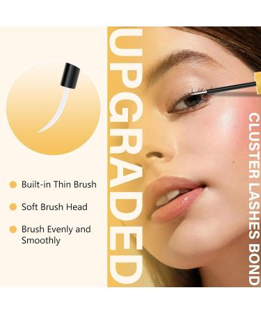 QUEWEL Cluster Eyelashes Glue 5ml - Waterproof & Long Lasting Individual Lash Bonding Adhesive for DIY Extensions - Clear - Buy Online on GoSupps.com