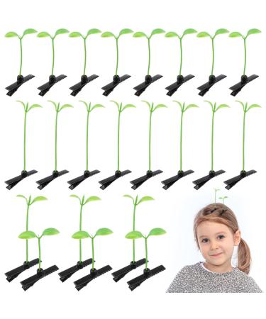 Angoily Bean Sprout Hair Clips 50 Pcs Green Plant Hair Clips Little Grass Hairpin Cute Grass Ornaments Plant Grass Hair Accessories Kids DIY for School Home Party