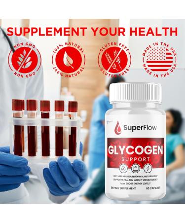 (2 Pack) Super Flow Glycogen Support Official SuperFlow Advanced Formula Glyco Optimizer Capsules All Natural Super Flow Pills Daily Wellness Supplement to Support Healthy Balance (120 Capsules) - Buy Online on GoSupps.com