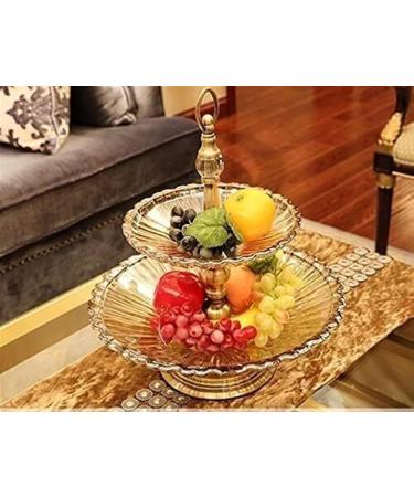Kitchen Countertop Fruit Rack Fruit Basket Fruit Bowl Fruit Basket Bowl Fruit Basket 2-Tier Fruit Bowl Glass Classical Crystal Fruit Basket for Living Room Kitchen Decoration Onecolor - Buy Online on GoSupps.com