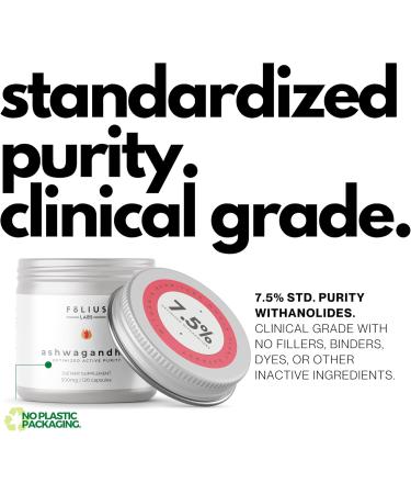 FOLIUS LABS Ashwagandha 7.5% Herbal Energy Support Supplement 500mg - Stress Relief Support Natural Mood Support - Full Spectrum Ashwagandha Root Extract -120 Capsules - Buy Online on GoSupps.com