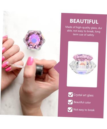 Ipetboom 1pc Nail Art Crystal Cup Glass Dappen Dish for Acrylic Clear Container Shot Glass with Lid Nail Liquid Bowl Glass Dappen Cup Small Crystal Art Glass Variety Pink Love Cup 7.5x6cm Pink - Buy Online on GoSupps.com