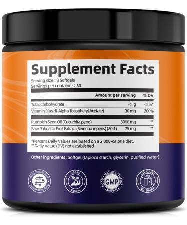 Pumpkin Seed Oil Capsules with Saw Palmetto High Concentrated Pumpkin Seed Oil Supplement for Hair Growth Urinary Bladder & Prostate Health Cold Pressed Vegan Non-GMO 180 Softgels 180 Count (Pack of 1) - Buy Online on GoSupps.com