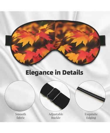 Sleep Mask Eye for Women & Men - Reusable Soft Blackout Eye Masks for Better Sleep | Travel & Camping Essentials | Unique Gifts - Red Maple Leaves Design - Buy Online on GoSupps.com