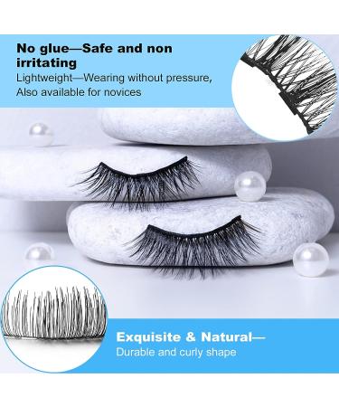 Besnel Magnetic Eyelashes and Eyeliner Kit - 12 Pairs Premium 3D/5D Magnetic Eyelashes with Tweezers and 2 Tubes of Magnetic Eyeliner - Reusable, Easy to Apply, No Glue Needed - Natural Look for Women and Girls - Buy Online on GoSupps.com