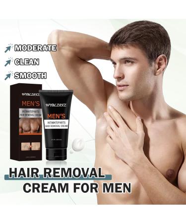 Mens Hair Removal Cream - Painless & Effective Depilatory Cream for Coarse Hair All Skin Types Intimate Areas - Buy Online on GoSupps.com