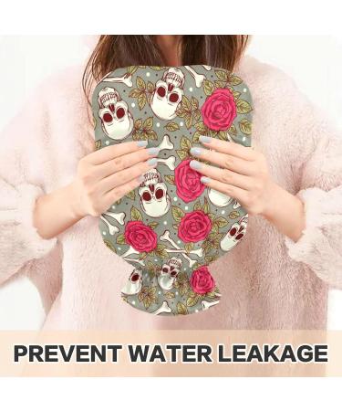 NAANLE Skull Roses Hot Water Bottle | Transparent Heated Bag for Pain Relief & Cold Therapy 1L International Shipping - Buy Online on GoSupps.com