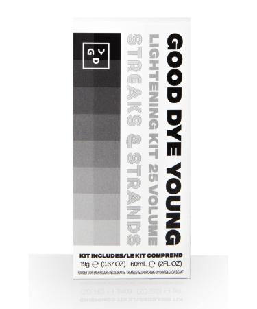 Good Dye Young Hair Lightener Kit (Streaks and Strands) with Dust Free Powder Lightener & 25 Volume Developer - Moisturizing Bleaching Kit - Vegan Hair Bleach (2 oz.) 2 Ounce (Pack of 1)