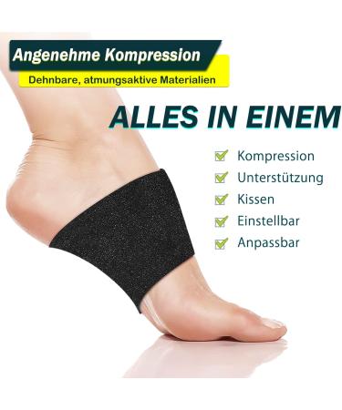 Miayoho Adjustable Plantar Fasciitis Bandage - Orthopedic Inserts for Flat Feet & High Arches (35-41 EU Black) | Pain Relief & Compression - Buy Online on GoSupps.com
