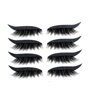 shlutesoy 4 Pair Eye Shadow Decals Attractive Recycled Plastic Easy to Install Eyelid Cosmetic Decals for Black