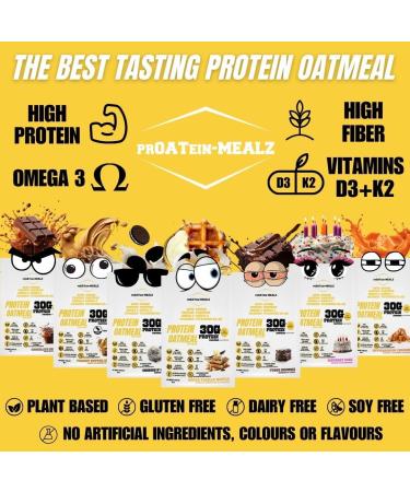 Proatein Mealz High Protein Oatmeal Vegan 30 Grams Protein High Fibre - Box of 7 (FUDGE BROWNIE) - Buy Online on GoSupps.com